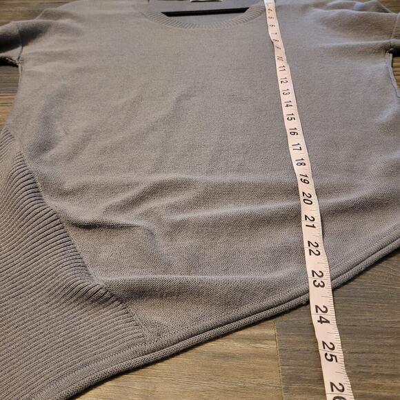 Skin Womens Knit Sweater S Gray Asymmetrical Pima Cotton Long Sleeve Lagenlook - Picture 7 of 7